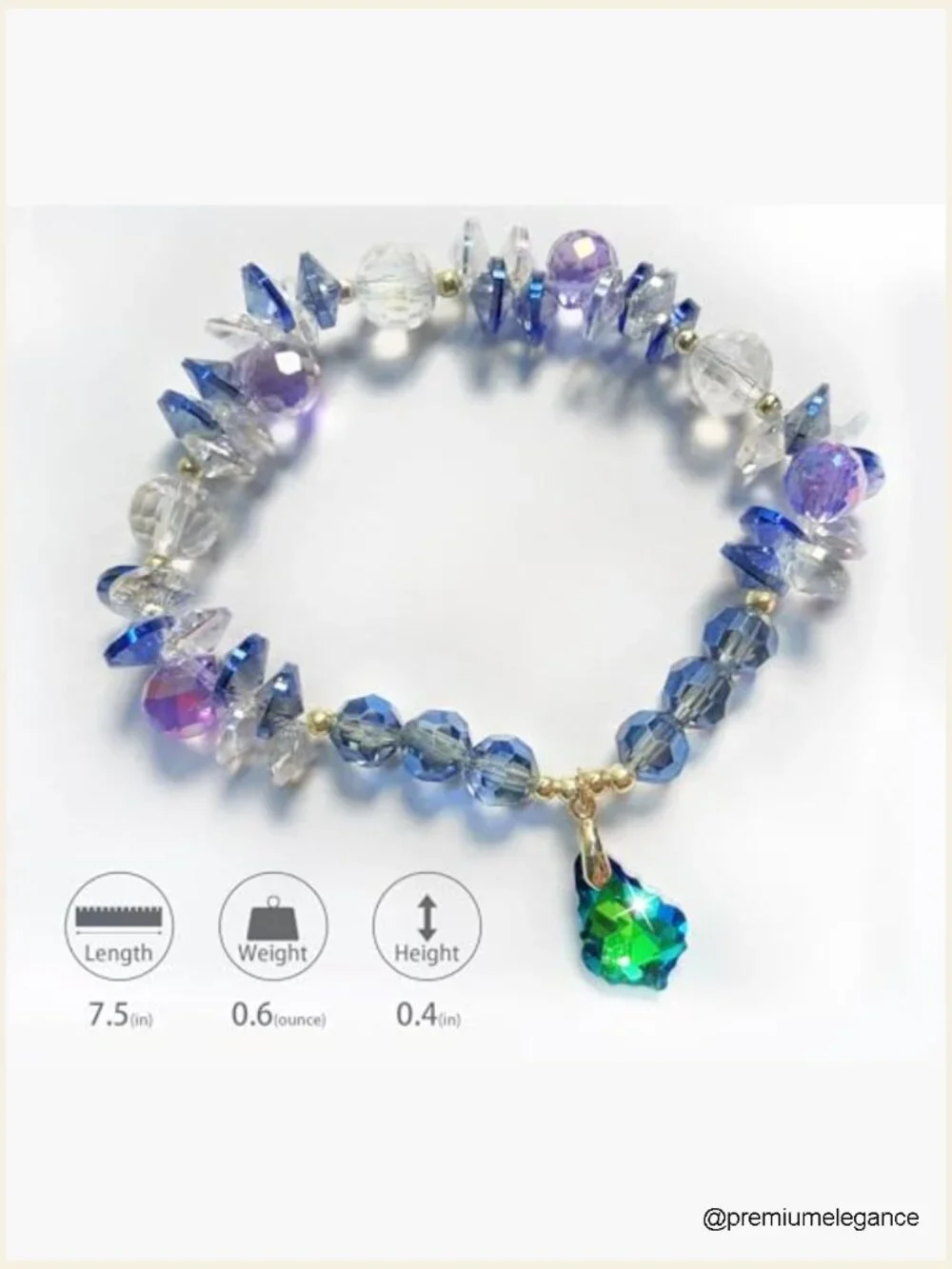 Handcrafted Crystal Beaded Stretch Bracelet Gift Box
